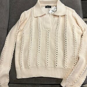 Chloe Rose collar cream sweater